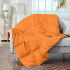 puredown® Soft Feather Down Throw Blanket Lightweight Packable Couch Throw for Indoor and Outdoor Use, 50"X70", Orange