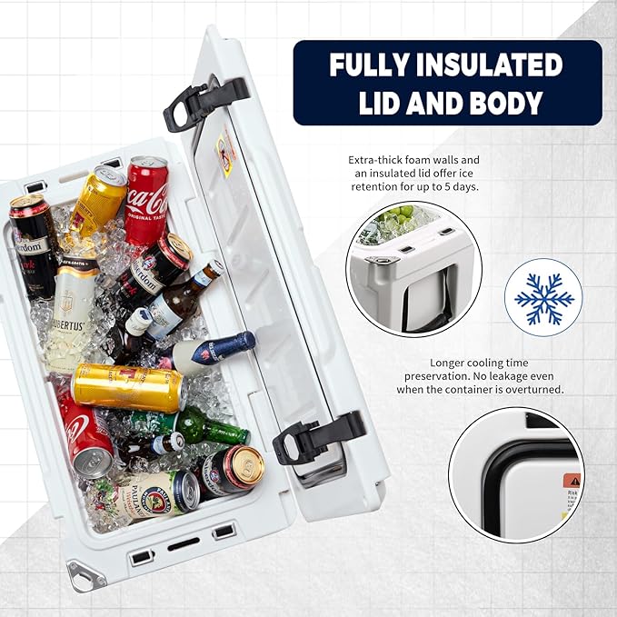 EchoSmile 25/30/35/40/60/75 Quart Rotomolded Cooler, Built to Stand up to The Rigors of The Journey