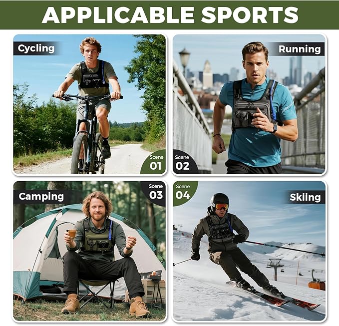 USA Original Patent Running Hydration Vest Backpack, Lightweight Chest Pack with 2.0L Water Bladder Bag Daypack for Hiking Running Cycling Race Marathon for Women Men