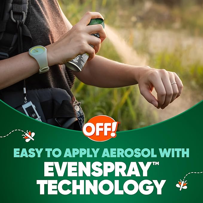 OFF! Deep Woods Insect Repellent Aerosol, Bug Spray with Long Lasting Protection from Mosquitoes and Ticks, 6 oz