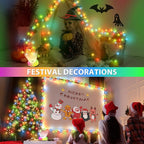 2Pack Camping String Lights, 4 in 1 Quick Storage Camping Essentials Gear 32.8FT Rechargeable Tent Lights with 9 Modes Warm +RGB Waterproof Camp Lamp for Hiking Patio Garden Festival Outdoor Decor