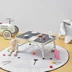 Folding Camping Table, Adjustable Height Folding Table, Portable Aluminum Small Folding Table with Carry Handle for Picnic, BBQ, Indoor, Office