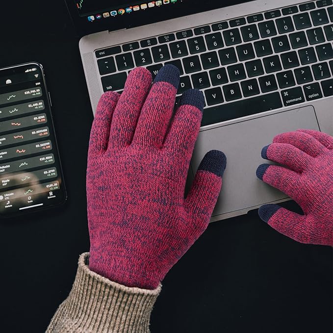 Achiou Winter Gloves, Glove for Men Women, Upgraded Touch Screen Texting Warm Running with Thermal Soft Knit Lining