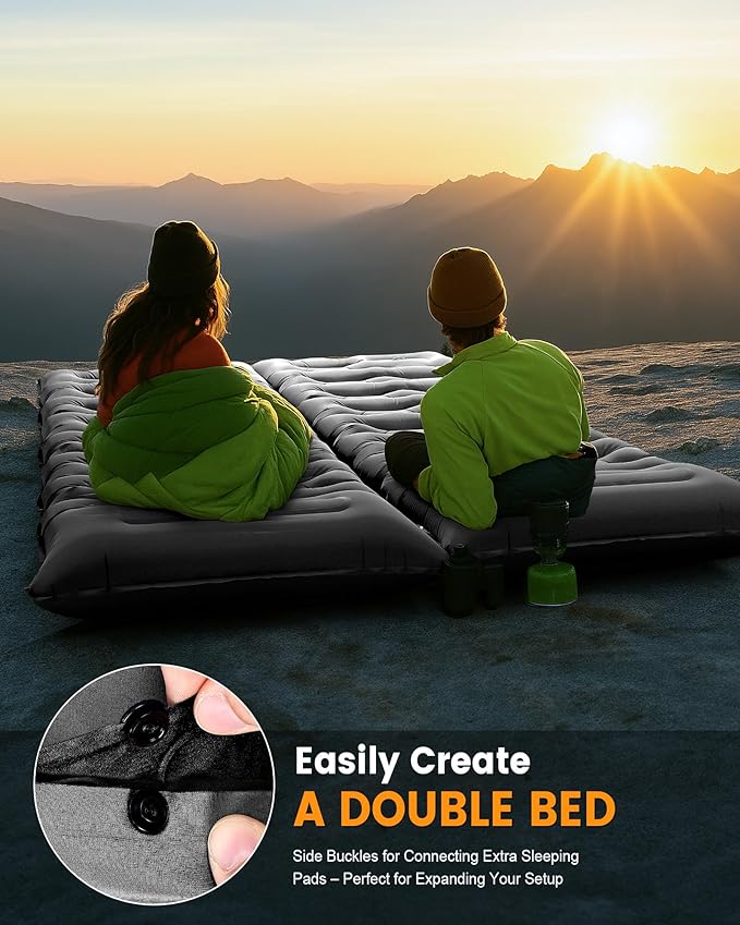 Camping Sleeping Pad,5.9 Inch Thick Camping Mat with Built in Pillow and Foot Pump,Self Inflating Sleeping Pad Ultralight for Camping Backpacking Tent（Green