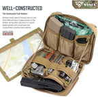 WYNEX Tactical Admin Pouch With Tri-Fold Open Design, MOLLE Tool Pouch, First Aid Pouch, EDC Utility Pouches, Tools Bag Attachment Organizer - Includes U.S.A Flag Patch