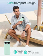 12000mAh Lightweight-Portable-Charger-Power-Bank with Built-in Cables and AC Wall Plug, PD20W USB-C Fast Charging Battery Pack, LED Display External Travel Phone Charger for All iPhone,Samsung,Android