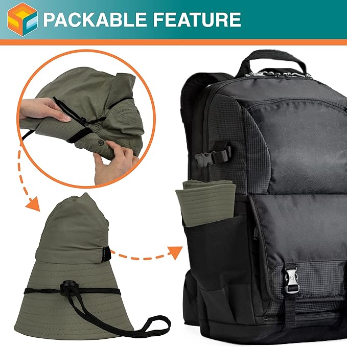 SUN CUBE Sun Hat for Men, Wide Brim Fishing Hat Neck Flap Cover Men, Women, Hiking, Camping, Sun Protection UV, Gardening