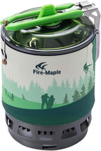 Fire-Maple "Fixed Star 3" Personal Cooking System | Pot/Jet Burner Stove System with Electric Ignition | Ideal for Hiking, Camping, Backpacking, Fishing, Hunting Trips and Emergency Use, Green