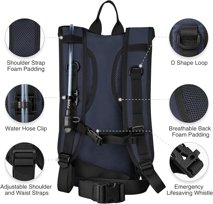 NOOLA Hydration Backpack with 3L TPU Water Bladder, Tactical Molle Water Backpack for Men Women, Hydration Pack for Hiking, Biking, Running and Climbing