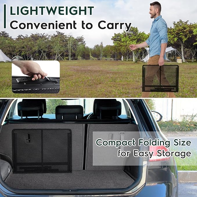 3 FT Folding Grill Table, Portable Camping Table for Outside, 3 Adjustable Height Folding Table with Desktop, Lightweight Outdoor, Camping, Picnic, BBQ