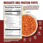 Twin Peaks Protein Puffs - (Mesquite Barbecue), Keto Friendly, Low Carb Snack (300g, 21g Protein, 2g Net Carbs, High Protein, Healthy Crunchy Snack)