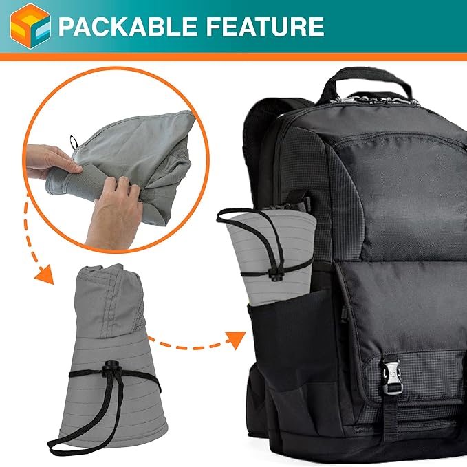 SUN CUBE Wide Brim Sun Hat with Neck Flap, UPF50+ Hiking Safari Fishing Hat for Men Women, Sun Protection Beach Hat