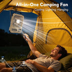 Portable Fan, Camping Fan, 20000mAh 6-Inch 18-85H Rechargeable Ultra Thin Foldable with Built-in Power Bank, LED Light, Remote Control, Hook for Outdoor Camping Tent RV Travel (Green)