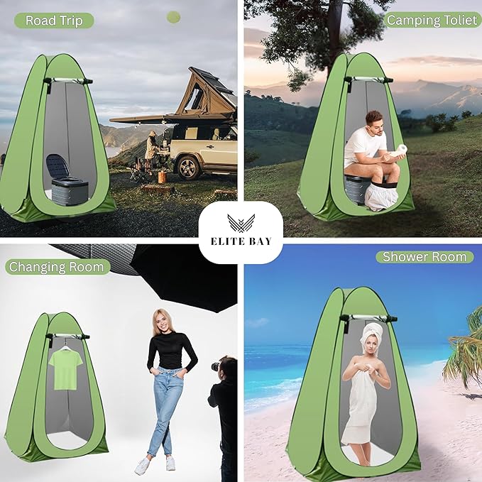 Waterproof Tent with Two Windows – 170T Polyester Lightweight Shelter for Outdoor, Hiking & Beach | Single & Double Size Options | Easy Setup | Portable Green Pop-Up Tent for 1-2 Persons