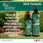 Bug Soother MAX - Extra Strength Natural Gnat, Tick, and Mosquito Repellent, 2 Pack 8 fl oz w/Free 1 oz. DEET-Free Bug Spray Deterrent - Safe for Adults & Environment - Made in USA