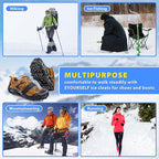 SYOURSELF Crampons Ice Cleats for Shoes and Boots Women Men Kids, 28 Shoe Spikes Non Slip Snow Traction Cleats for Snow and Ice Grippers for Shoes and Boots Hiking Walking Fishing Climbing