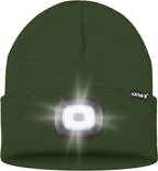 ATNKE LED Lighted Beanie Hat,USB Rechargeable 4 LED Running Headlamp Bright Cap with The Light Gifts for Men and Women
