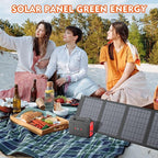 40W Solar Panel EnginStar 40 Watt Foldable Solar Panel for Portable Power Station w/QC3.0 USB Port for Phone Laptop 12-15V DC Output(10 Connectors) for Outdoor Camping RV Off Grid