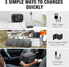 Solar Powered Generator 300W Peak/70400mAh, 260Wh Portable Power Station with Panels 40W Included, Solar Generator with AC Outlet 110V for Home Use, Camping, Outdoor, Power Backup