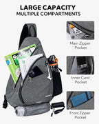 WATERFLY Sling Bag Crossbody Backpack: Over Shoulder Daypack Casual Cross Chest Side Pack