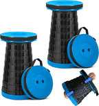 2-Pack 2025 Upgraded Collapsible Stool, Max 620lb Portable Folding Stool, Height Adjustable Retractable Telescopic Seat, Travel Chair, Foldable Camping Seat or Footrest, Gift