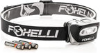 Foxelli LED Headlamp Flashlight for Adults & Kids, Running, Camping, Hiking Head Lamp with White & Red Light, Comfortable Headband, Lightweight & Waterproof, 3 AAA Batteries