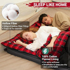 KingCamp Double Sleeping Bag for Adults, Queen Size 2 Person XXL Flannel Sleeping Bag, Waterproof Lightweight Flannel Quilt with 2 Pillows, Perfect for Couples Family Camping Hiking