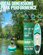 BM Paddle Board Inflatable Stand Up Paddle Board, SUP Paddleboard for Adult, Premium Accessories | Non-Slip EVA Deck & Foam Handles, Camera Mount, Double Action Pump, 85L Travel Backpack