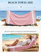 LANE LINEN Beach Towel 2 Pack - Beach Towels Oversized, Pre-Washed Large Beach Towels, Sandless Beach Towel, Quick Dry Travel Towel, Large Pool Towels, 39"x71" - Cashmere Rose