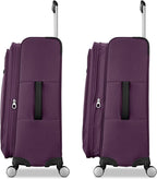 Samsonite 2-PC Soft-Sided 21/29” (Carry-On & Large Checked), Lightweight Expandable Element Luggage Set with 2 Front & 1 Side Pocket, Four Spinner Wheels, Adjustable Handle, Durable- Purple