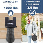 ALEVMOOM XXL Telescoping Stool with Cushion,Taller 19.7"Wider 11.8" Collapsible Chair More Sturdy Capacity 1000Ib,Portable Camping Adjustable Stool for Garden Fishing Hiking Mountain BBQ (Large Black)