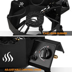 ONLYFIRE Portable Gas Burner with Adjustable Removable Legs, Propane Camping Stove for Backyard RV Tailgating Outdoor Cooking, works for Wok, Skillet, Frying Pan, Pot, 4FT Hose, 65000BTU, GS301