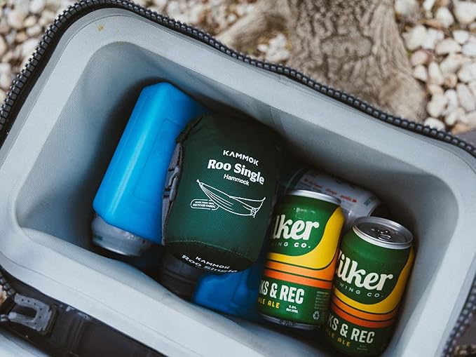 KAMMOK: Roo Single Hammock | Made from Strong & 100% Recycled Water Resistant Ripstop Fabric | Comfortable, Packable, Lightweight (Lifetime Adventure Grade Warranty), Midnight Blue