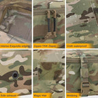 PETAC GEAR 4 PCS Tactical Modular Packing Cubes with Waterproof Material, Large Capacity Storage Bag, Easy Clean Outdoor Travel Organize Storage Pouches Bags (MC)