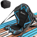 UPWELL Universal Kayak Seat with Detachable Storage Bag & 4 Adjustable Strap, Paddle Board Seat with Memory Foam Padded and Backrest for Kayak, Canoe, Sup