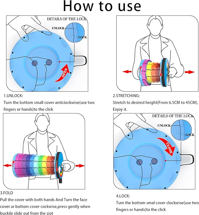ALEVMOOM Portable Collapsible Stool Retractable Folding Telescoping Stool for Adults Sturdy Capacity 440lbs Foldable Camping Stool for Outdoor Hiking Garden BBQ