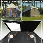 KingCamp Canvas Bell Yurt Tents, 4 Seasons Large Waterproof & Windproof Luxury Glamping Tent w/Stove Jack for Family Outdoor Camping, Hunting, Parties