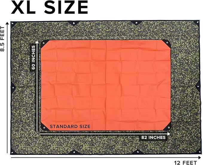 Arcturus XL Survival Tarp - Insulated Reflective Thermal Camping Tarp - 8.5' x 12' (Woodland Camo)