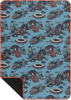 Rumpl Everywhere Mat, Waterproof Picnic Blanket and Ground Mat for Camping, Hiking, and Picnicking, 52x75 Inches, Magic Mushrooms