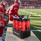 Cannon Sports 1 Liter Sports Water Bottle, BPA-Free, 34oz Capacity, Large Mouth, 2 lids (Straw & Squeeze) with Carrier, Great For Helmet Sports Such As Hockey, Lacrosse, Football, Boxing (Gray)