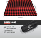 REDCAMP Extra Large Waterproof Stadium Blanket for Cold Weather, Soft Warm Fleece Camping Blanket Windproof for Camping, Hiking, Traveling, Picnic Sports, 79"x 79" Red and Black Grid