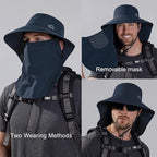Sun Hat for Men Women with Neck Flap,UPF 50+ UV Protective Hiking Fishing Hats,Wide Brim Sun Hat for Women&Men