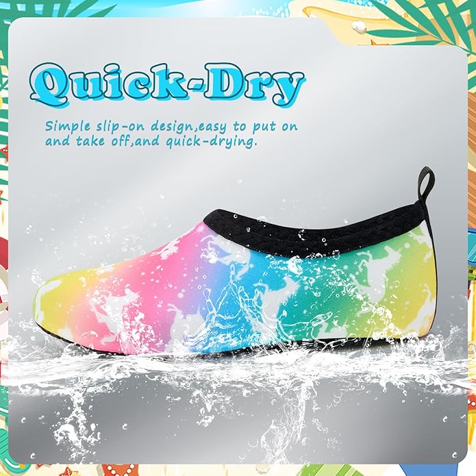Deevike Kids Water Shoes Boys Grils Barefoot Quick Dry Aqua Socks Beach Shoes for Toddler Sports Swim Surf Outdoor Walking