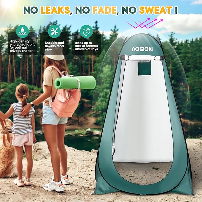AOSION Privacy Shower Tent,Pop Up Changing Tent,Camp Bathroom Changing Dressing Room,Sun Sunshade Canopy Outdoor Rain Shelter for Camping Hiking Beach Picnic Fishing. (Army Green)
