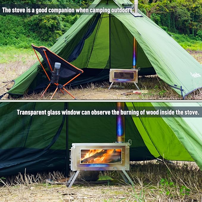 FireHiking Titanium Stove Camping Tent Burning Stove Foldable Ultralight