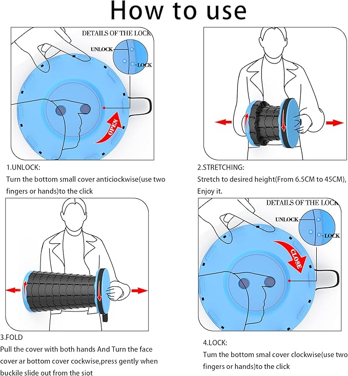 ALEVMOOM Camping Stool with Cushion,Portable Telescoping More Sturdy Capacity 440Ib,Retractable Collapsible Adjustable Folding Stool for Hiking Fishing Garden BBQ
