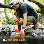 GRAYL UltraPress Water Purifier & Filter Bottle for Hiking, Backpacking, and Travel (Mojave Redrock)