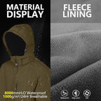 Outdoor Ventures Men's Lightweight Softshell Jacket Fleece Lined Hooded Water Resistant Winter Hiking Windbreaker Jackets