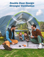 JOYTUTUS SUV Tent for Camping with Rainfly, Double Door Design Car Tent with Aluminum Poles, SUV Tailgate Tent with Waterproof PU2000mm Double Layer for 4-8 Person, Green