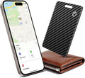 Wallet Tracker Card (iOS Only), Rechargeable Bluetooth Smart Tracking for Apple Find My Compatible Anti Tracker for Men Women Slim Item Locator for Purse Passport Key Luggage Tag (1Pcs/Black B1)